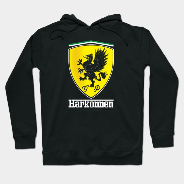 Harkonnen Sports Car (Black Print) Hoodie by Miskatonic Designs